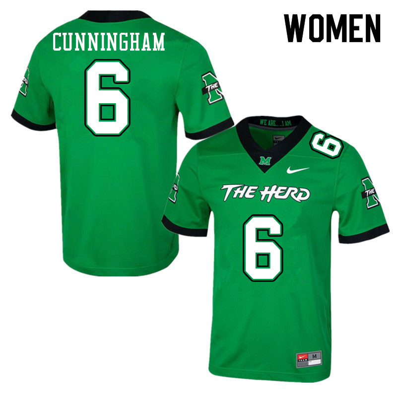 Women #6 Cade Cunningham Marshall Thundering Herd College Football Jerseys Sale-Green